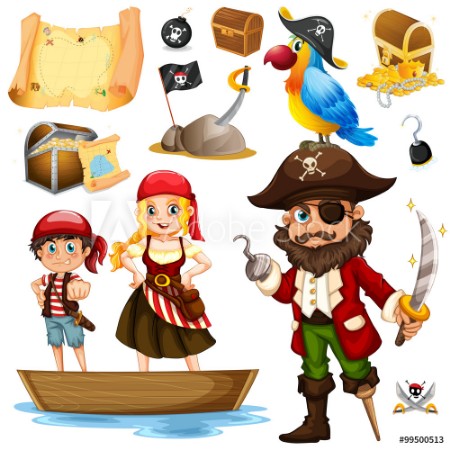 Afbeeldingen van Pirate and crew on ship